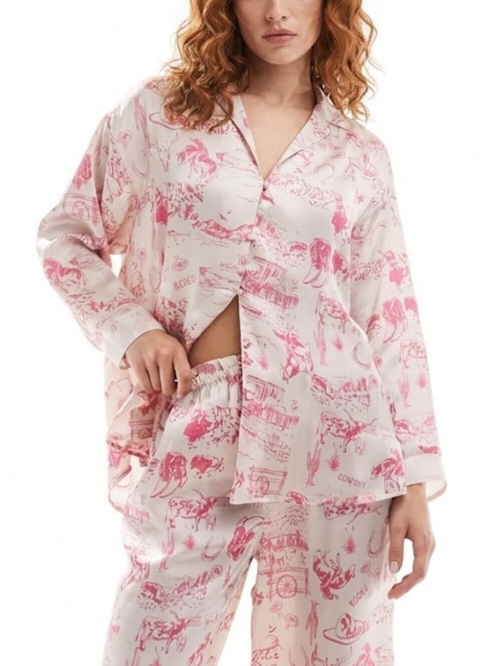 Free People Western Rose PJ Top L